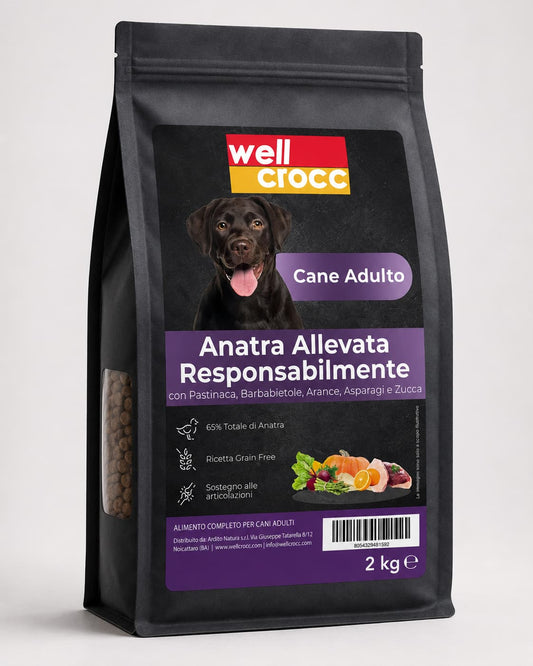 Wellcrocc Cane Adulto – Anatra Superfood Grain Free