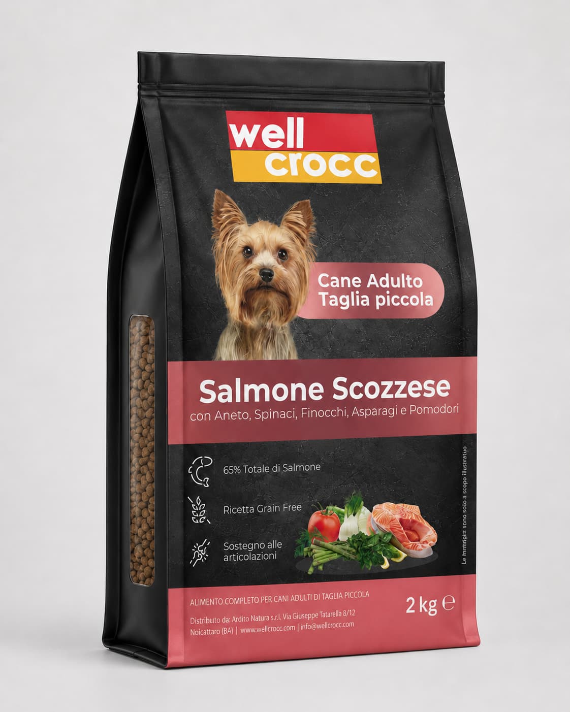 Wellcrocc Cane Adulto Piccola Taglia – Salmone Superfood Grain Free