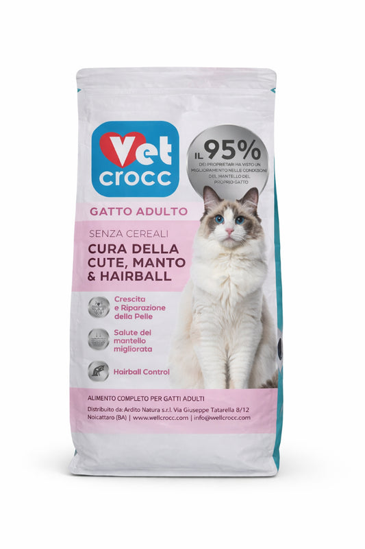 Vetcrocc Gatto – Cute & Manto e Hairball, Idrolizzato Grain Free