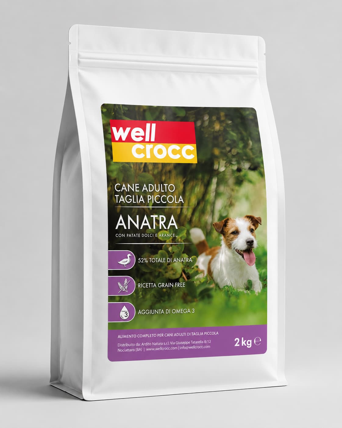 Wellcrocc Cane Adulto Piccola Taglia – Anatra Grain Free