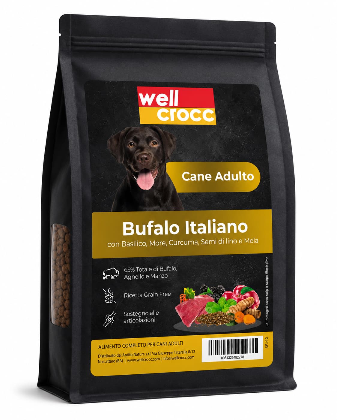 Wellcrocc Cane Adulto – Bufalo, Agnello & Manzo Superfood Grain Free