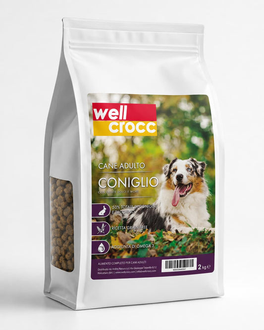 Wellcrocc Cane Adulto - Coniglio & Tacchino Grain Free