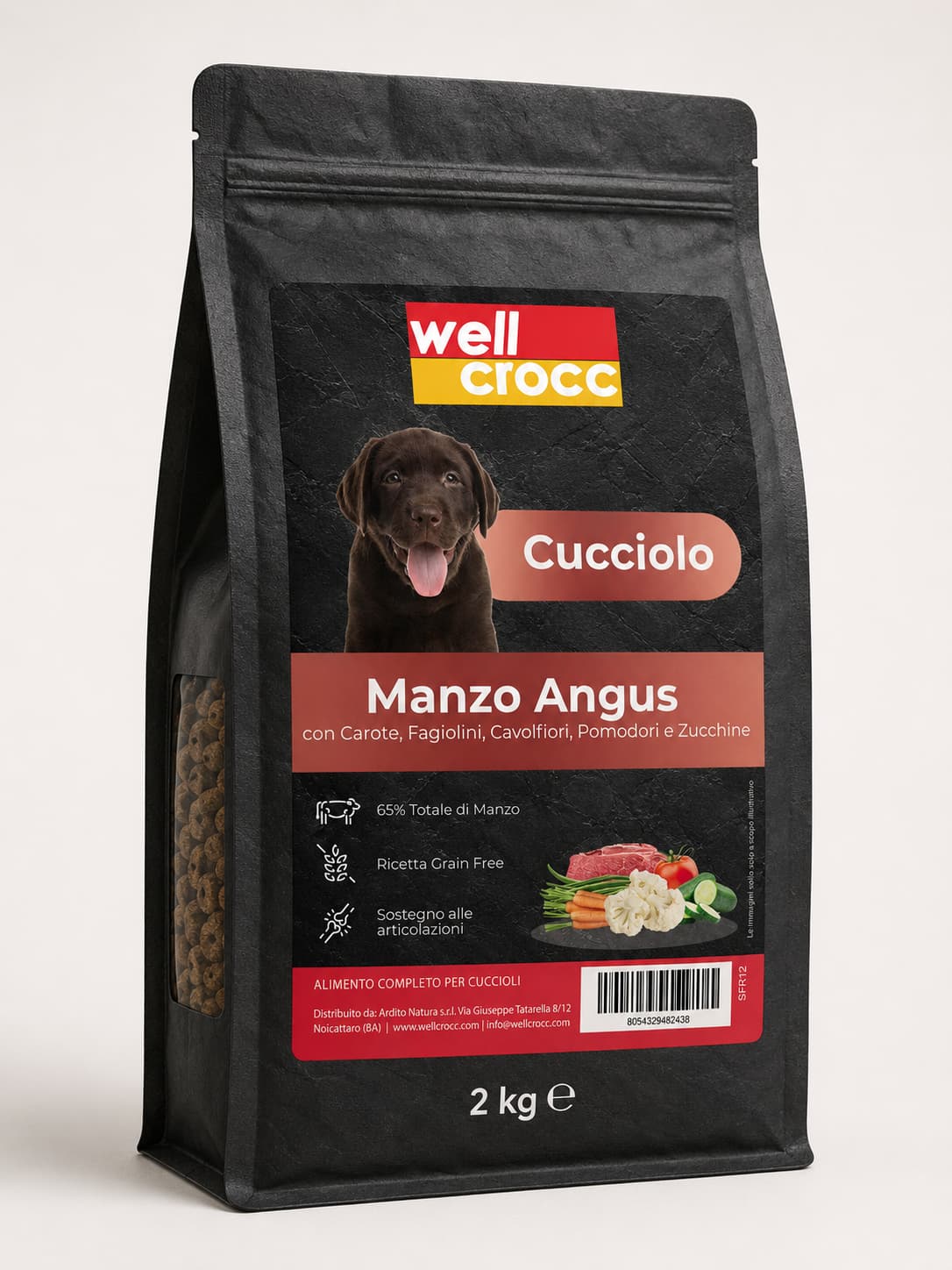 Wellcrocc Cucciolo – Manzo Superfood Grain Free