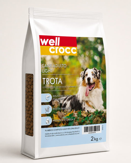 Wellcrocc Cane Adulto Light\ - Trota e Salmone Grain Free