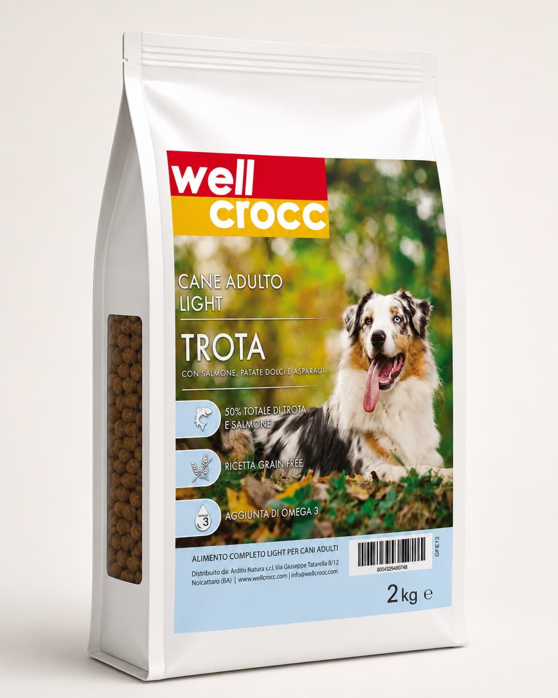 Wellcrocc Cane Adulto Light\ - Trota e Salmone Grain Free