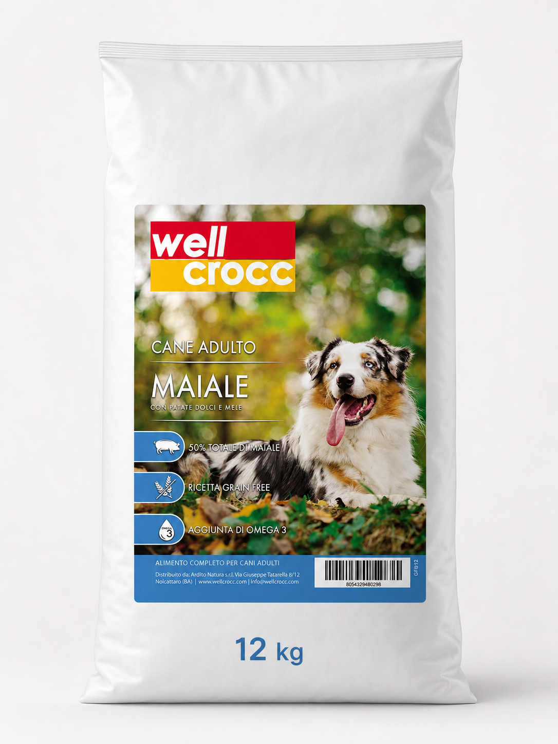Wellcrocc Cane Adulto – Maiale Grain Free