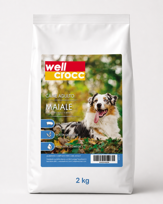 Wellcrocc Cane Adulto – Maiale Grain Free