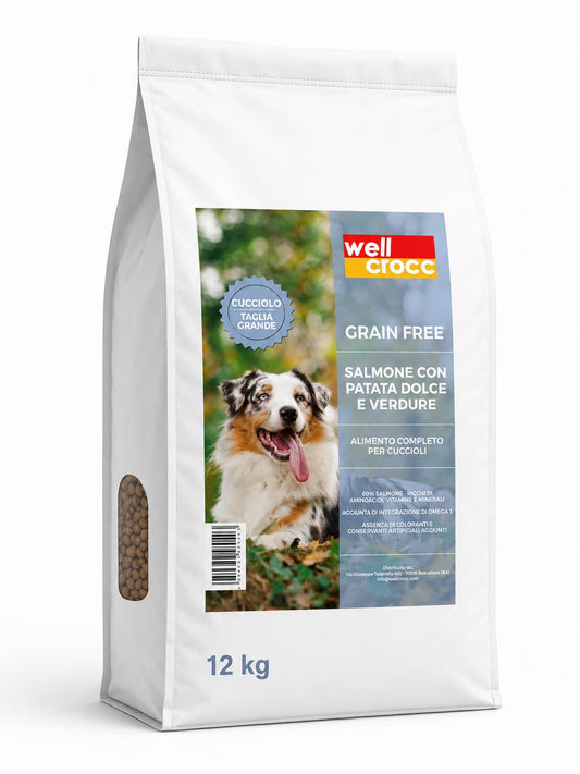 Wellcrocc Cucciolo Taglia Grande – Salmone Monoproteico Grain Free