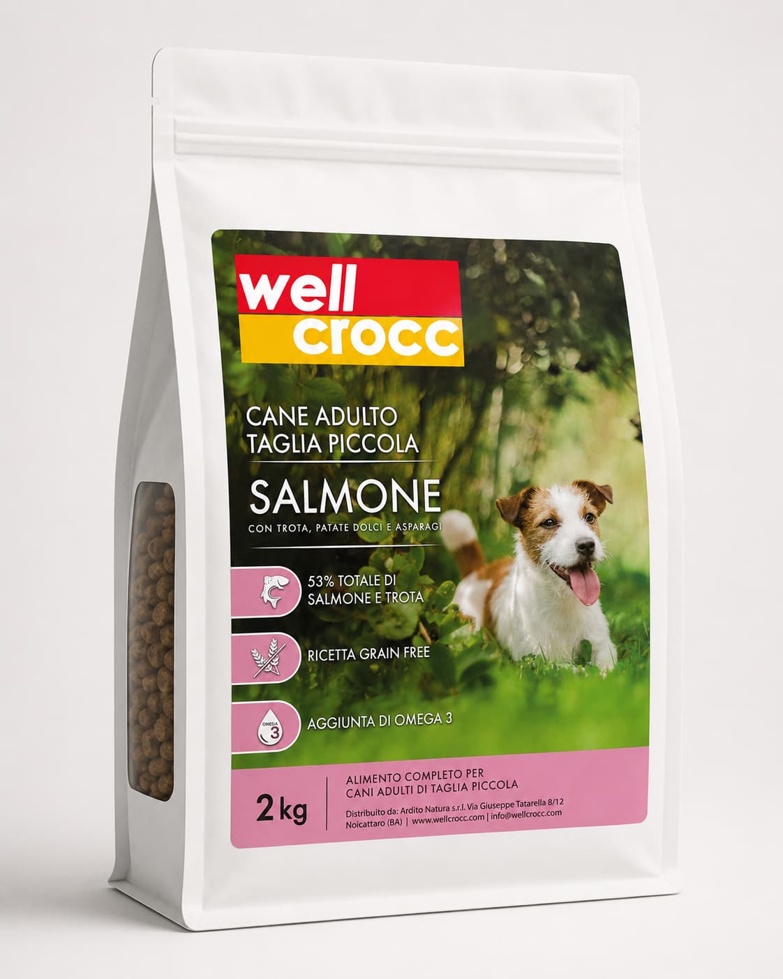 Wellcrocc Cane Adulto Piccola Taglia – Salmone Grain Free