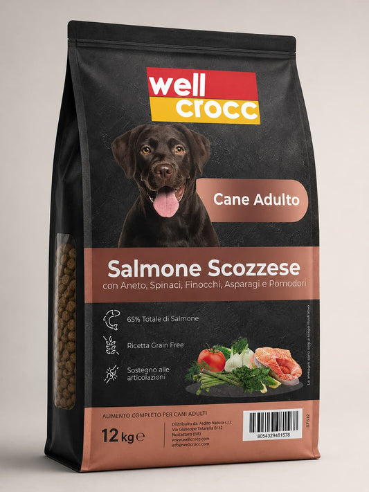 Wellcrocc Cane Adulto – Salmone Superfood Grain Free