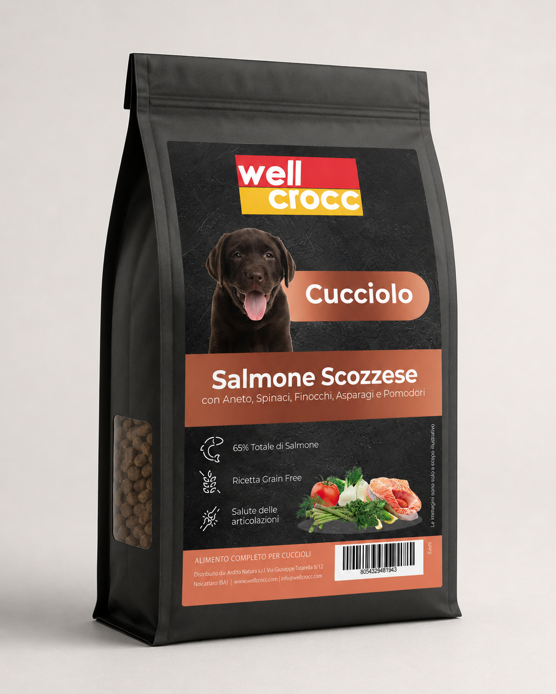 Wellcrocc Cucciolo - Salmone Superfood Grain Free