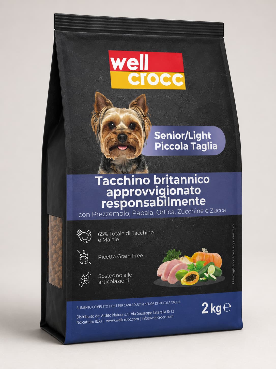 Wellcrocc Cane Adulto Piccola Taglia – Tacchino Superfood Light Grain Free