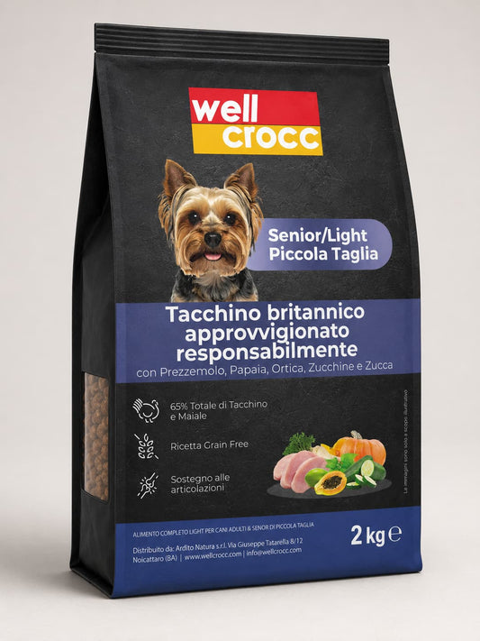 Wellcrocc Cane Adulto Piccola Taglia – Tacchino Superfood Light Grain Free