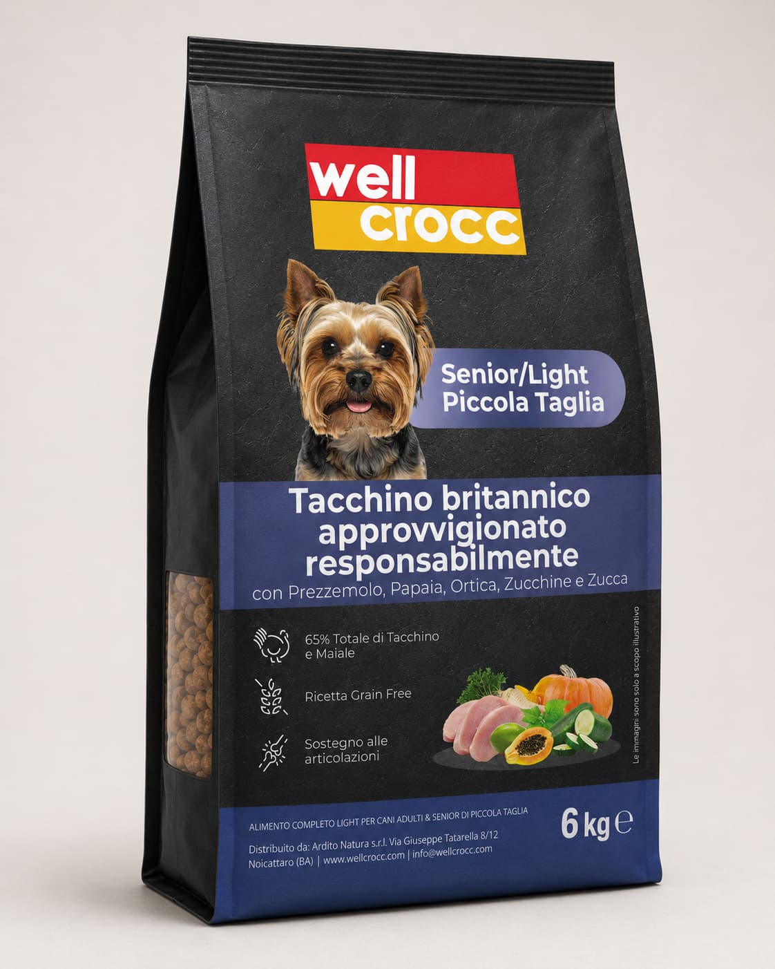 Wellcrocc Cane Adulto Piccola Taglia – Tacchino Superfood Light Grain Free